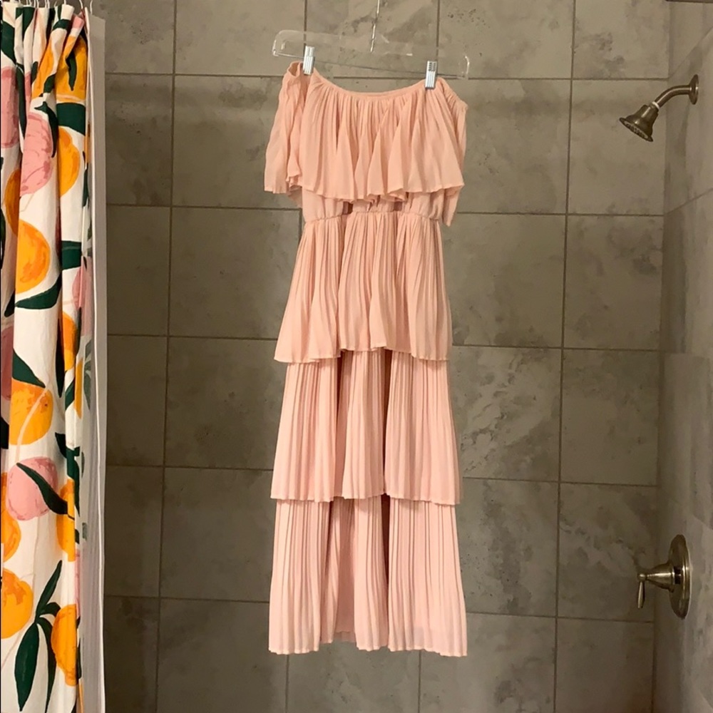 Pink Ruffle Midi Dress - Picture 3 of 4